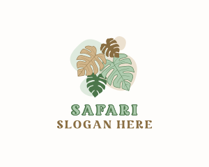 Vegan - Monstera Leaf Plant logo design