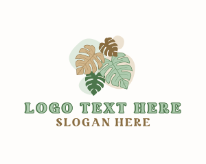 Monstera Leaf Plant Logo