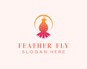 Gradient Feather Bird logo design