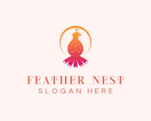 Gradient Feather Bird logo design