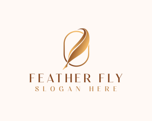 Feather Writing Pen logo design