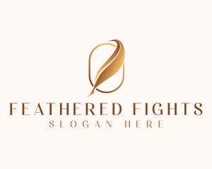 Feather Writing Pen logo design