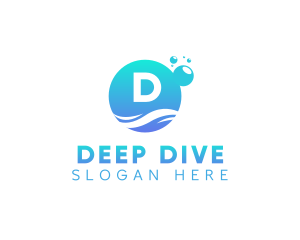 Dive - Bubble Wash Cleaning logo design
