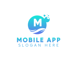 Underwater - Bubble Wash Cleaning logo design