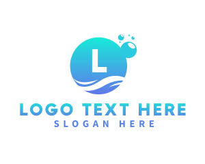 Underwater - Bubble Wash Cleaning logo design