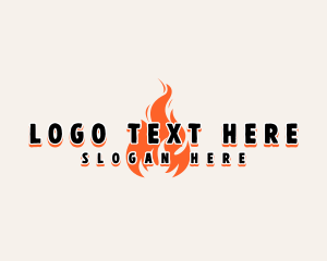 Cookout - Roast Fire Flame logo design