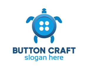 Button - Blue Tortoise Button logo design
