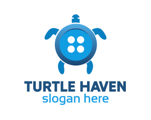 Blue Tortoise Button logo design