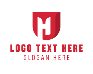 Text - Corporate Shield Letter H logo design