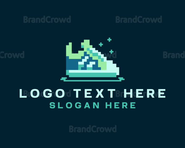 Pixel Sneakers Shoe Logo