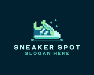 Pixel Sneakers Shoe logo design