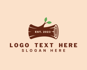 Log - Wood Log Carpentry logo design
