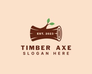 Wood Log Carpentry logo design