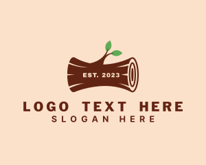 Sculptor - Wood Log Carpentry logo design