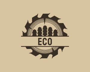 Woodcutter Forest Tree Logo