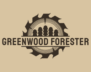 Forester - Woodcutter Forest Tree logo design