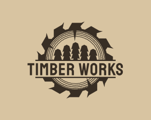 Woodcutter Lumberjack Timber logo design