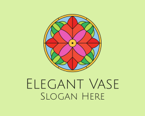 Floral Stained Glass logo design