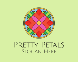 Floral Stained Glass logo design