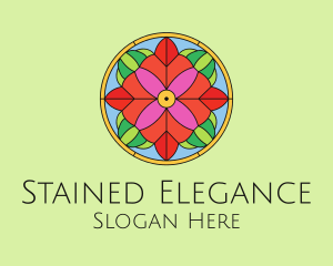 Floral Stained Glass logo design