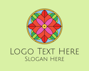 Bloom - Floral Stained Glass logo design