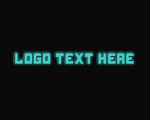 Glowing - Techy Blue Text logo design