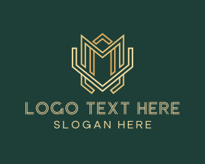 Letter V - Modern Geometric Art Deco logo design