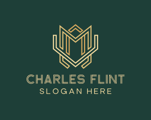 Funding - Modern Geometric Art Deco logo design