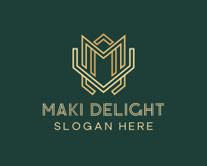 Modern Geometric Art Deco logo design