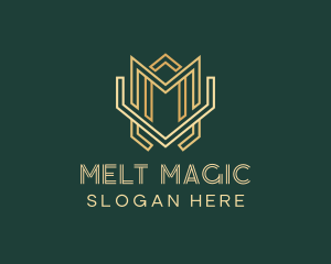 Modern Geometric Art Deco logo design