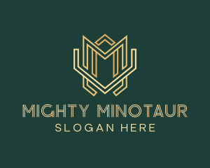 Modern Geometric Art Deco logo design