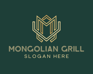 Modern Geometric Art Deco logo design