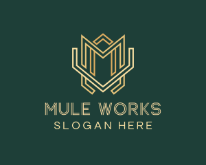 Modern Geometric Art Deco logo design