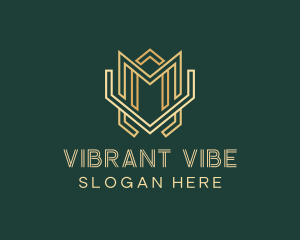 Modern Geometric Art Deco logo design