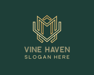 Modern Geometric Art Deco logo design