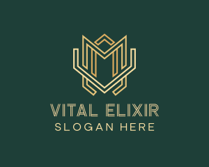 Modern Geometric Art Deco logo design