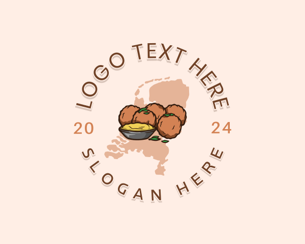 Map - Bitterballen Food Netherlands logo design