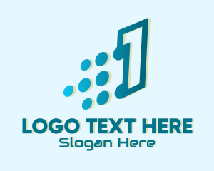 Jersey Number - Modern Tech Number 1 logo design