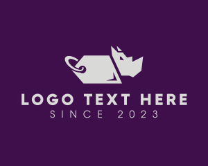 Animal - Rhino Price Tag logo design