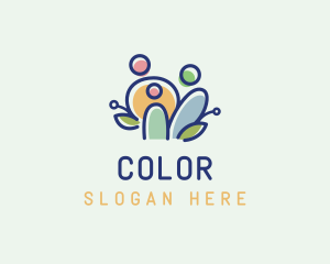 Colorful Family People  logo design
