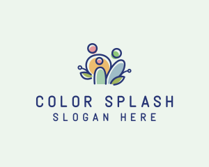 Colorful Family People  logo design