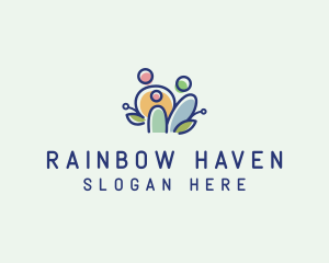 Colorful Family People  logo design