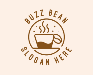Caffeine - Circle Coffee Bean Cafe logo design