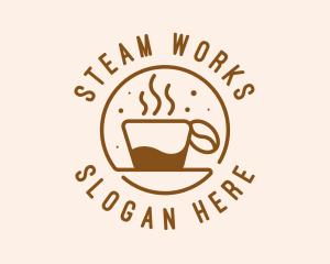 Steam - Circle Coffee Bean Cafe logo design