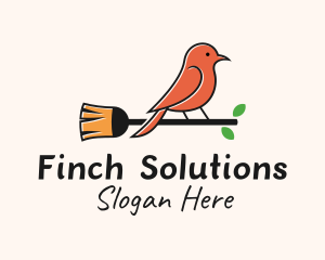 Bird Broom Cleaner  logo design