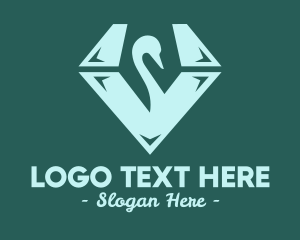 Elegant - Green Swan Diamond logo design