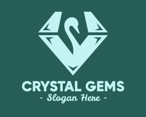 Green Swan Diamond logo design