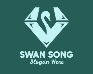 Green Swan Diamond logo design