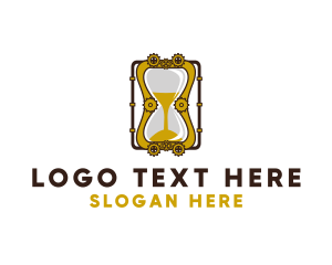 Time - Steampunk Sand Hourglass logo design
