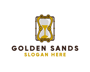 Steampunk Sand Hourglass logo design